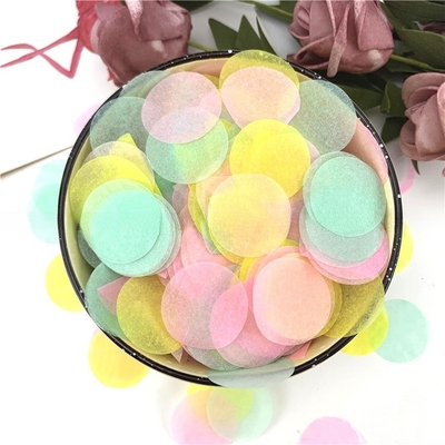 چند رنگی مخصوص شکل گرد کاغذ بافتی کاغذ پرکننده تزئینی برای بسته بندی جشن تولد