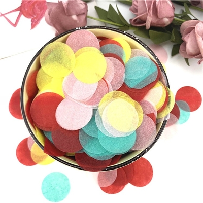 چند رنگی مخصوص شکل گرد کاغذ بافتی کاغذ پرکننده تزئینی برای بسته بندی جشن تولد