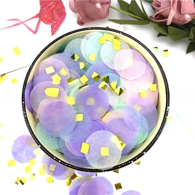 چند رنگی مخصوص شکل گرد کاغذ بافتی کاغذ پرکننده تزئینی برای بسته بندی جشن تولد