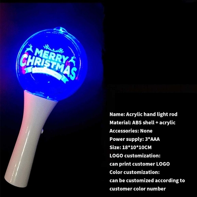 18*10CM LED Glow Flashing Stick White Shell Ball Wand برای تهیه کنسرت های جشنواره