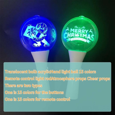 18*10CM LED Glow Flashing Stick White Shell Ball Wand برای تهیه کنسرت های جشنواره