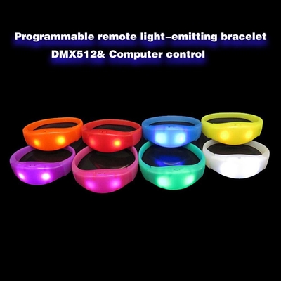 2024 DMX 512 نورپردازی کنترل از راه دور LED دستبند RGB Pulseras Brasil luz gira Pulseras LED Con Control DMX