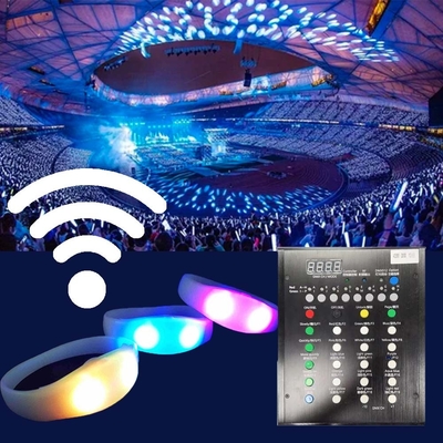 2024 DMX 512 نورپردازی کنترل از راه دور LED دستبند RGB Pulseras Brasil luz gira Pulseras LED Con Control DMX