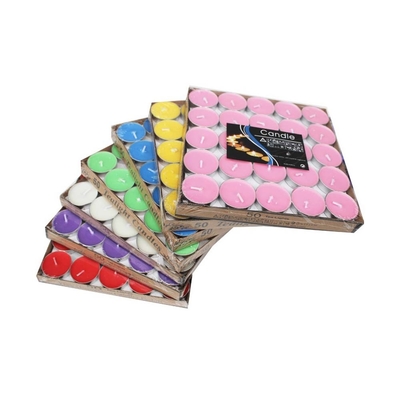 شمع روشن رنگارنگ چای برای تزئینات خانه و عروسی در یک بسته اندازه 4X4X2 سانتی متر