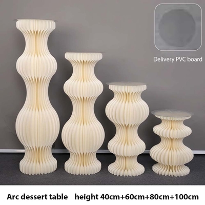 میز دسر استوانه ای استوانه ای آکریلیک در شکل سفارشی برای کاغذ تاشو مناسبت عروسی جشن تولد تزئینات