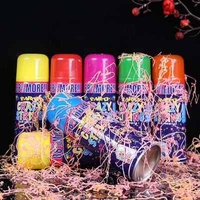 فاصله تیراندازی 5 تا 8 متری استرمر رنگارنگ اقتصادی و اسپری رشته دیوانه برای تزئینات جشنواره