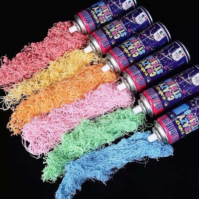 فاصله تیراندازی 5 تا 8 متری استرمر رنگارنگ اقتصادی و اسپری رشته دیوانه برای تزئینات جشنواره